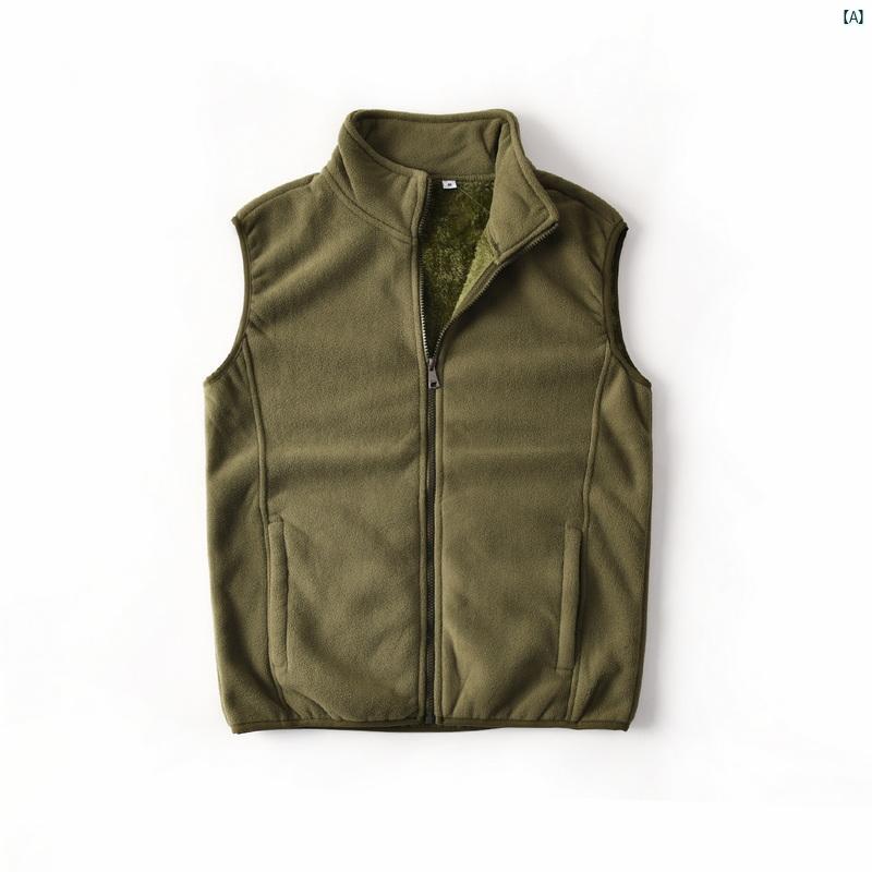 メンズ　男性　メンズファッション　オシャレ　カジュアル シングル フリース 裏起毛 厚手 暖かい スタンドカラー ベスト 秋冬 0907 6,794円