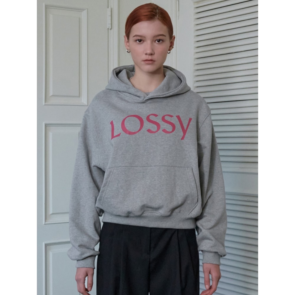 LOSSYROW ロッシー シグネチャー プリント パーカー グレー