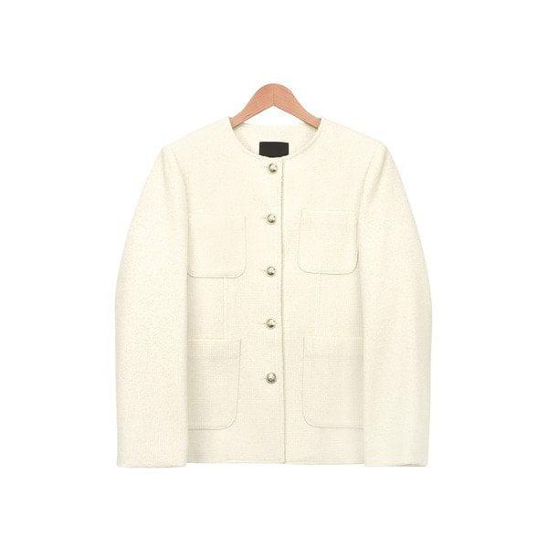 女性ジャケット 秋のフォーマルジャケット ノーカラートイードジャケット オフィスルック LBL001_P373297702