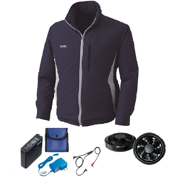 KU90520 空調服 ポリエステル製フード付 FAN2300B/LISUPER1 ネイビー 3L