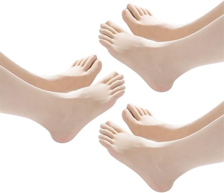 5本指 ストッキング 3D 超薄型 パンスト シームレス レディース コスプレ 足指ラク フリーサイズ(ベージュ 3枚組, Free Size)