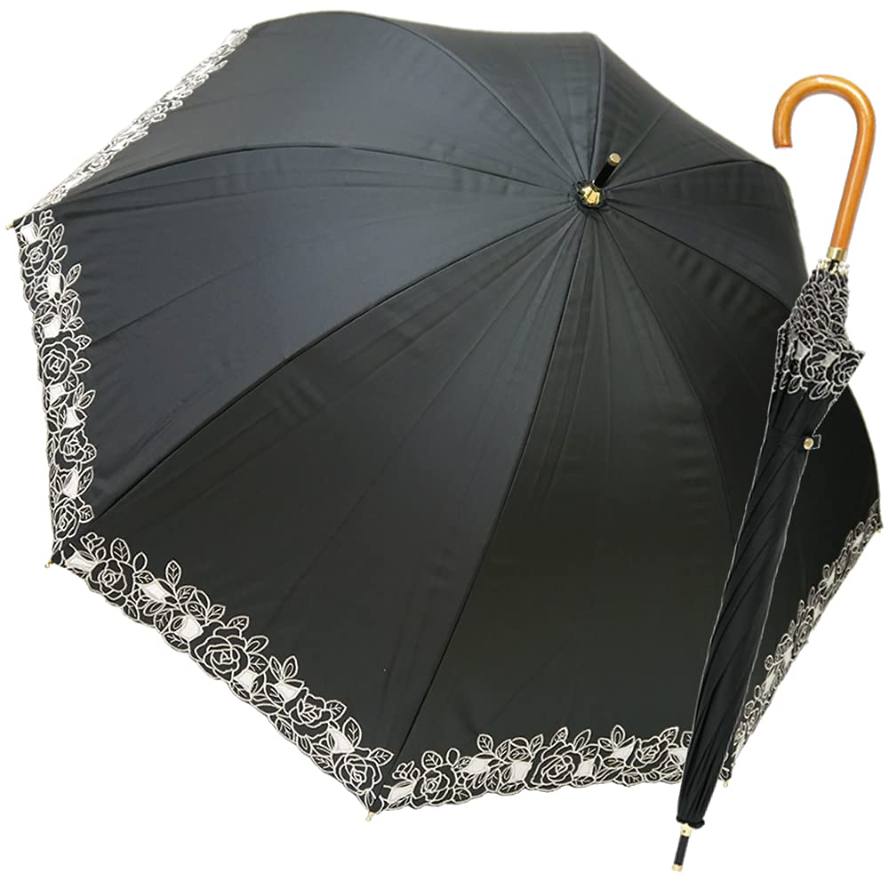 [ヌーヴェルジャポネ] Nouvel Japonais 日傘 長傘 晴雨兼用 UVカット 紫外線対策 ローズ オーガンジー バルーン ドーム型