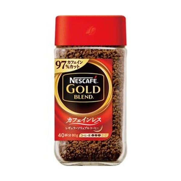 （まとめ）ネスレ ネスカフェ ゴールドブレンドカフェインレス 80g 瓶 1本[x10セット]