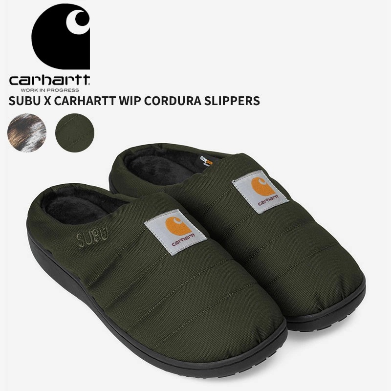 カーハートダブリューアイピー スブ ユニセックス 冬サンダル SUBU × Carhartt WIP コーデュラ スリッパ 室内外両用 I034118