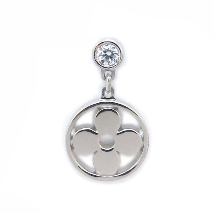 モノグラム イディール ピアス ダイヤモンド 単体 片耳用 Q96167 K18WG ホワイトゴールド レディース/294225【中古】