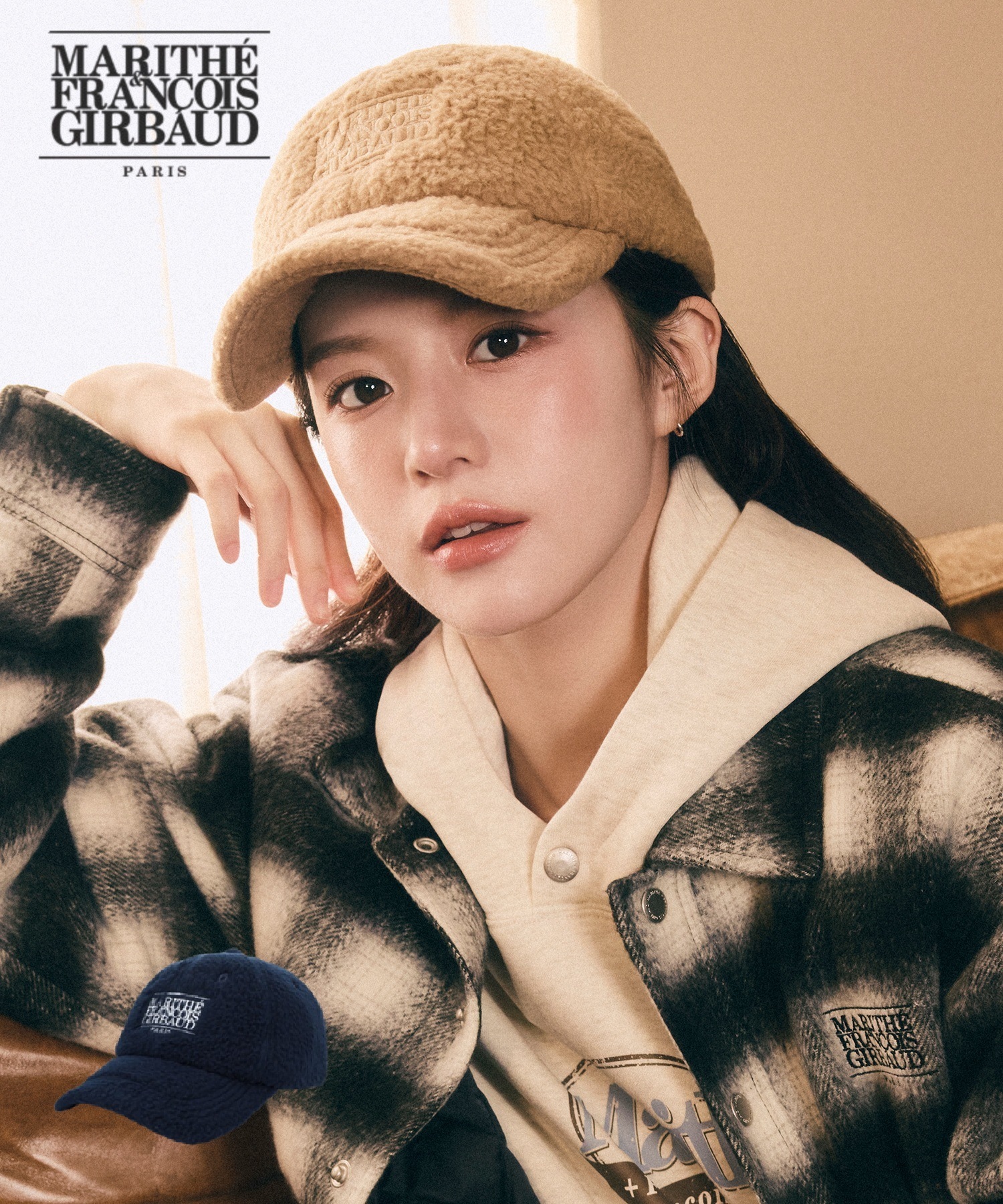 CLASSIC LOGO FLEECE BALL CAP 2種(dark beige/navy)