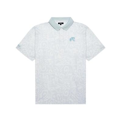 Malbon Golf純正 [バケーションクラブ] メッツォパフォーマンス PKプリントポロシャツ シルバー (メンズ)