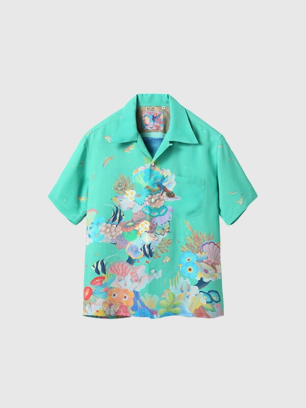 SUN SURF サンサーフ アロハ 2024 KEONI OF HAWAII CORAL GARDEN by YUMI YAMADA アロハシャツ SS39329