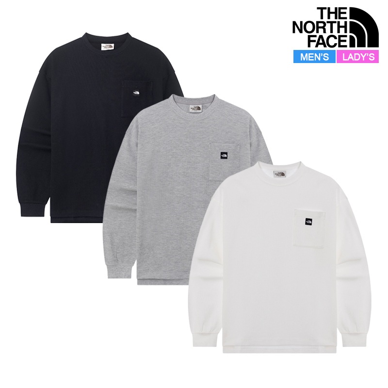 ワッフル 長袖 ラウンド Tシャツ ホワイトラベル ユニセックス メンズ レディース 男女共用 NT7TR02 日常 デイリー カジュアル アウトドアお出かけ ルック