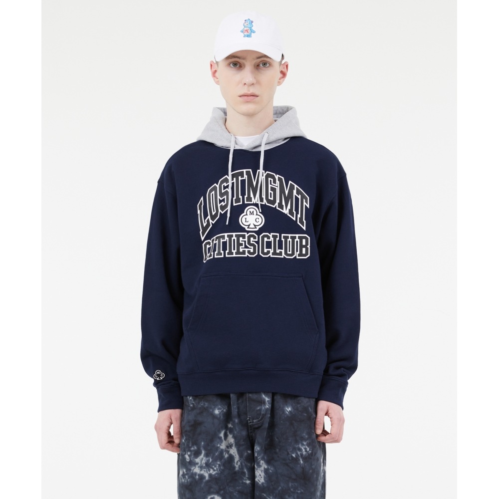 LMC CLUB ATHLETIC TWO TONE HOODIE ネイビー