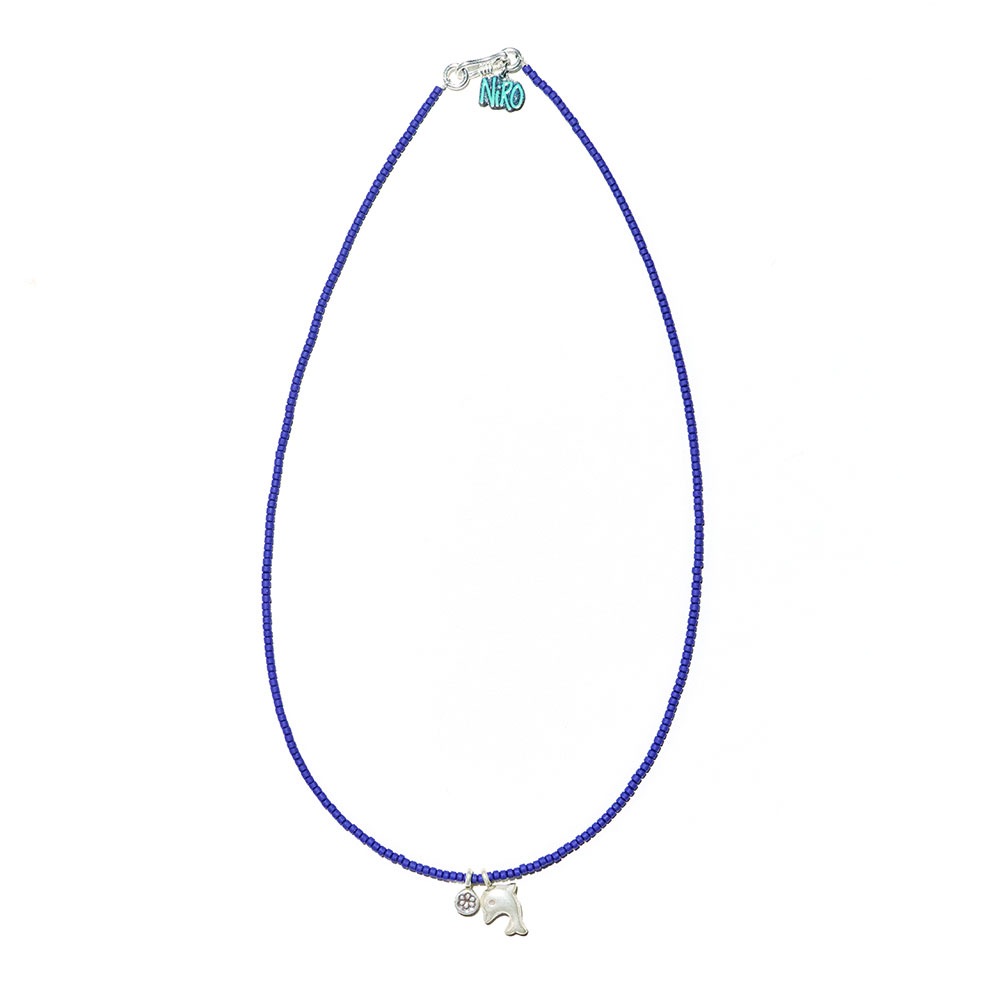 CAREN SiLVER DOLPHiN FLOWER NECKLACE(20LiMiTED) #126