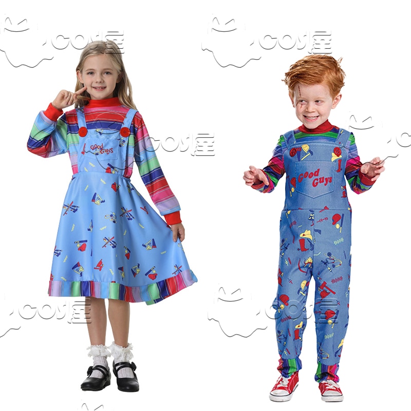 ゴースト人形 チャッキー ハロウィン子供用コスチューム ゴーストシリーズ 怖いピエロ衣装 子供用演出衣装 ゴースト人形