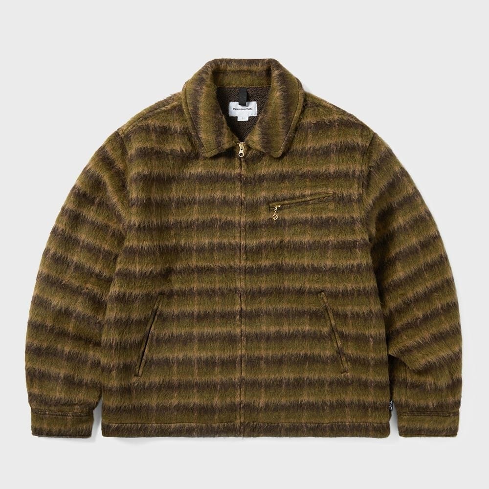 ディス・イズ・ネヴァー・ザット・ブラッシュド・ウール・チェック・ジャケットダークブラウン