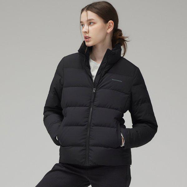 女性ナチュラルウォームフリースハンガリーホワイトダウンジャケット（ブラック）