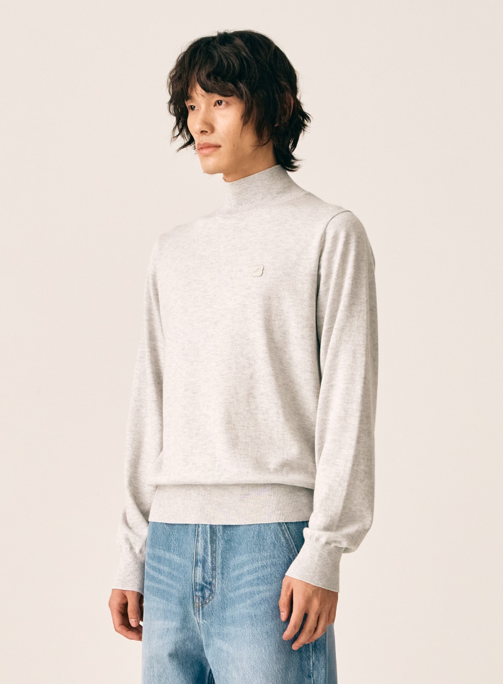 【SATUR】 ALL DAY SATUR BASIC TURTLE NECK : MELANGE GRAY