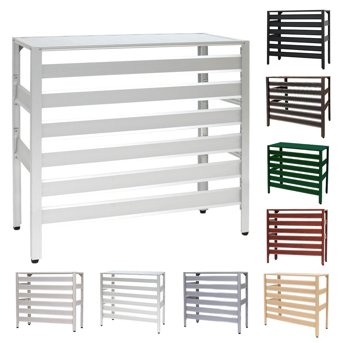 アルマックス(Almax) アルミ製 室外機カバー(アルマイトシルバー) 大型タイプ 高さ88cm×幅93cm×奥行38cm アルミエアコンカバー アルマックス社製 KB-93A