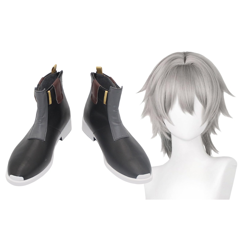 コスプレ靴 主人公 炎 ウィッグ付き 崩壊：スターレイル ブーツ 下駄 シューズ 長靴 コスプレ クリスマス ハロウィン