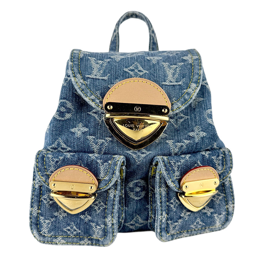 ルイ ヴィトン LOUIS VUITTON リュック モノグラムデニム ヴェニス モノグラムデニム ブルー ゴールド レディース M46836 z8247