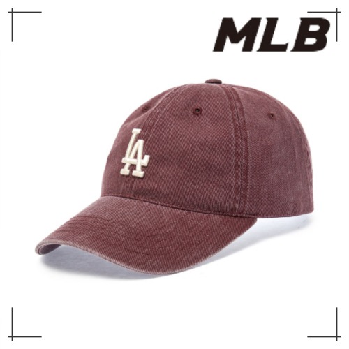 MLB公式正規品 キャップ Basic Washing Unstruck Ball Cap LA (D.Wine)