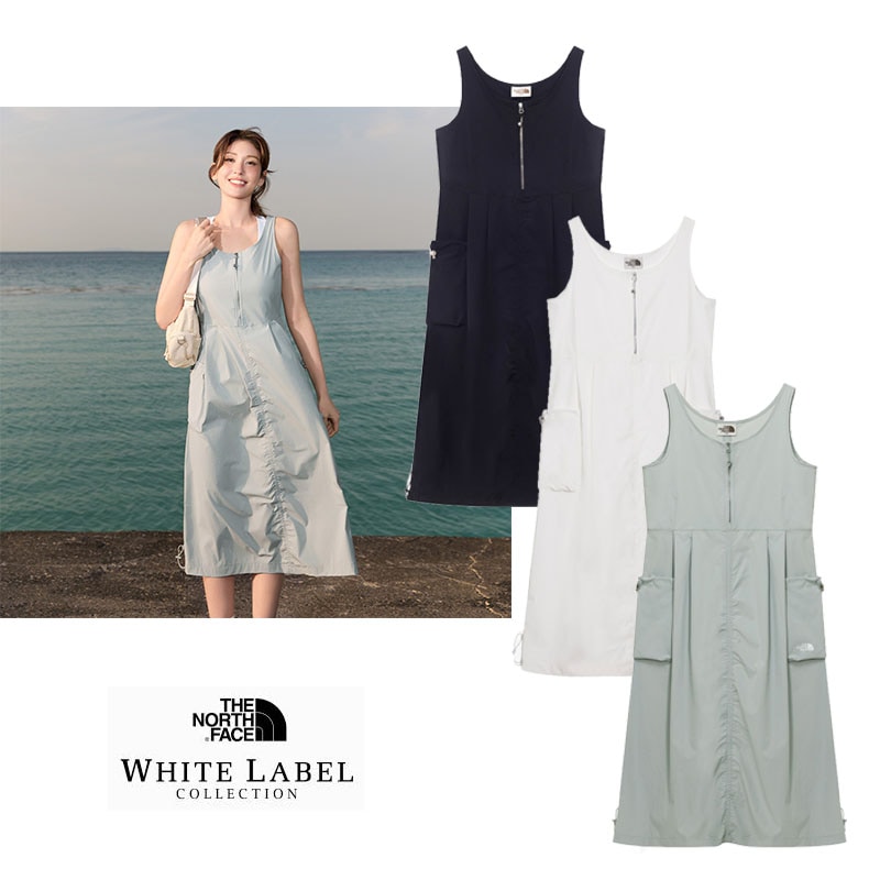 NT7ZR30 WS ICE RUN ONEPIECE ワンピース ノースリーブ ジャンバースカート キャミソールワンピース ひざ下 ロング マキシ ストレート 冷却 レディース 膝丈 ひざ丈 韓国