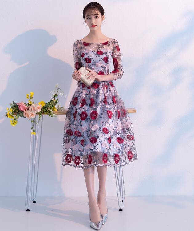 ロングドレス 袖あり ミモレ丈ワンピース パーティドレス フォーマル 二次会 謝恩会 同窓会 大人