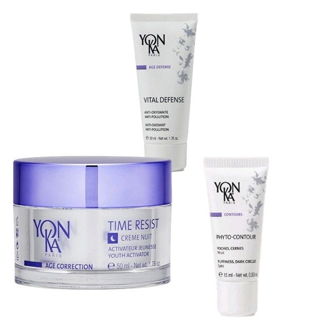 ヨンカ フィト コントゥール 15ml とフィト ディフェンス 50ml とエイジコレクション タイムレジスト ナイトクリーム 50ml のセット