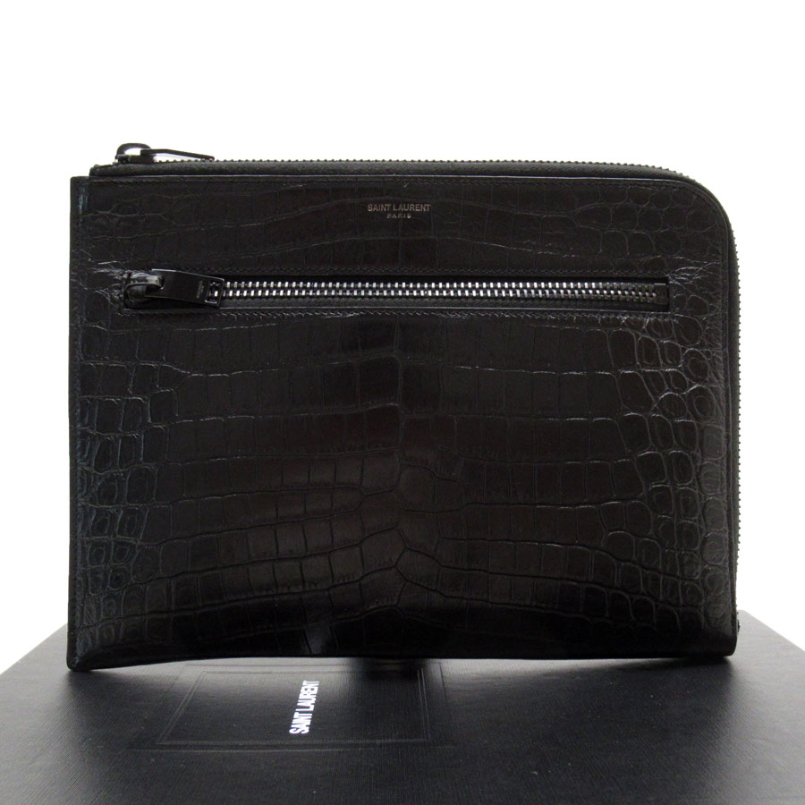 サンローラン SAINT LAURENT クラッチバッグ 型押しレザー ブラック メンズ 479964 t18969a 29,850円