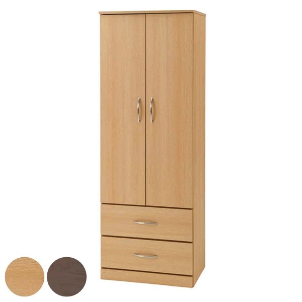 ワードローブ 引出し付 壁面収納 木目調 シンプルデザイン 幅60cm