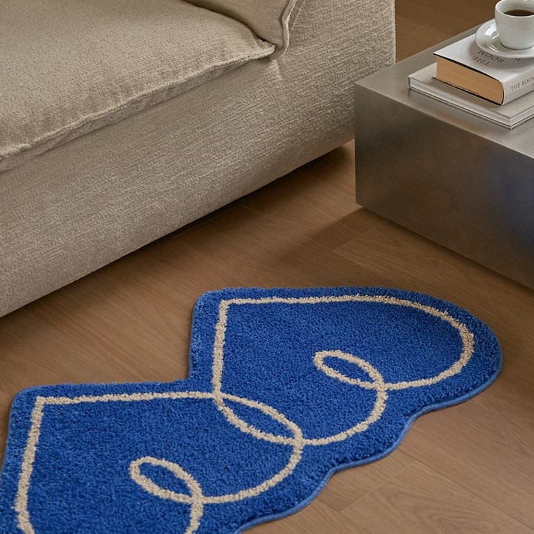 Soft Long-Pile Jacquard Rug - DOUBLE HEART