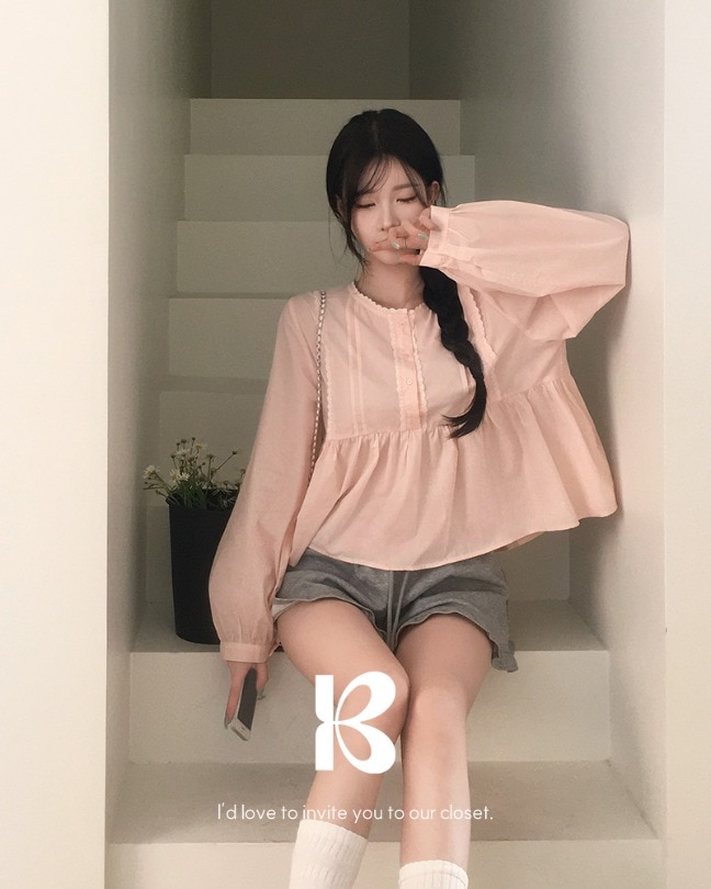 [MADE] バニールーズフィットレースブラウス bs1203 5,237円