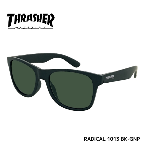 【即納】 正規品 THRASHER スラッシャー 偏光レンズ RADICAL ラディカル 1013 BK-GNP マットブラック/グリーン