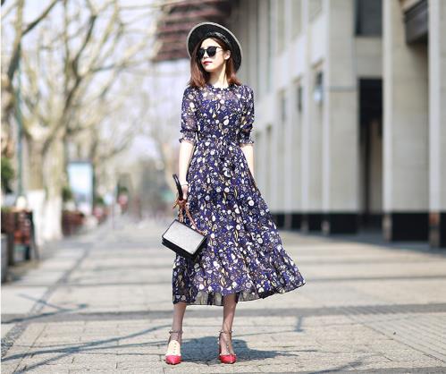 レディース ワンピース 膝丈ワンピース シフォンドレス ゆったり おしゃれ レースロングスカート 春 夏 2471