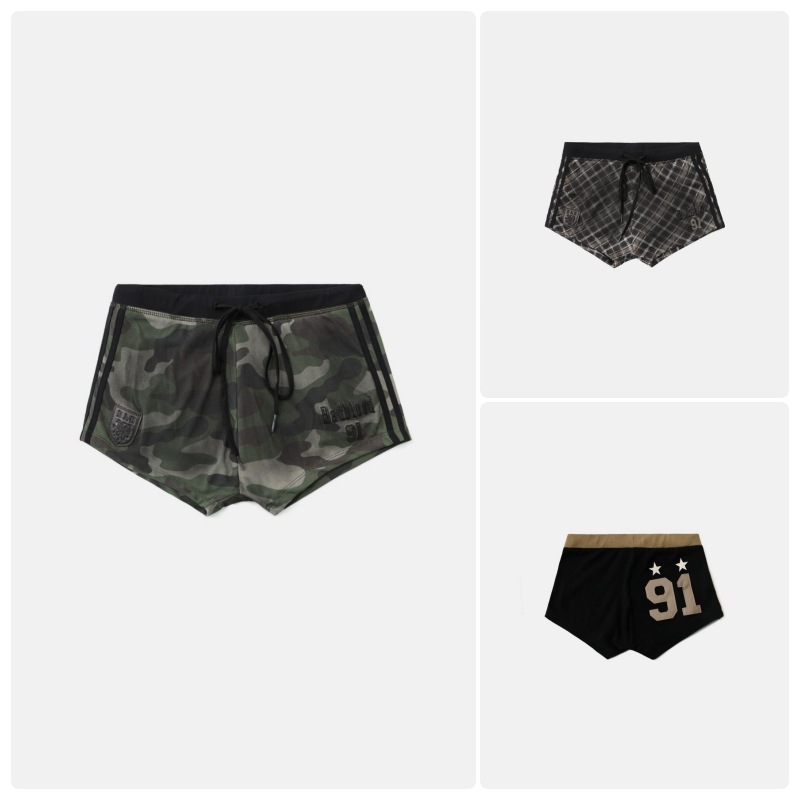 【BADBLOOD】[AQUA] VINTAGE CLUB BOY SHORTS : 3COLORS