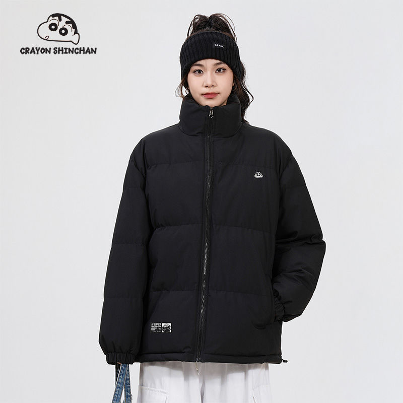 クレヨンしんちゃん綿服男性用冬のシンプルなロゴは保温立襟中性風パン服綿服コートを厚くした