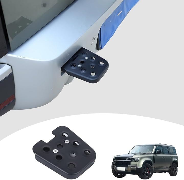 ランドローバー ディフェンダー 90 110 2020年～現行に専用 牽引フック ステップ リアステップ トレーラーフック 外装パーツ カー用品 車用 アクセサリー (ブラックタイプ2)