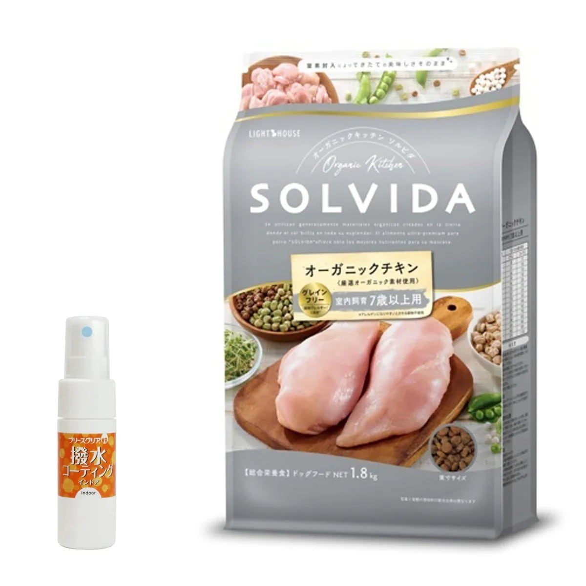 ドッグフード グレインフリー チキン 室内飼育7歳以上用 1.8kg【撥水コーティングインドア(水回り用) 20ml付き】
