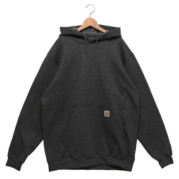 パーカー フーディー ミッドウェイトフードスウェット ワンポイント チャコールグレー メンズ レディース K121