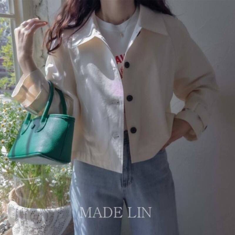 한정수량 MADE LIN 앤유 탄탄핏 소매비조 숏바바리 코트 1719888