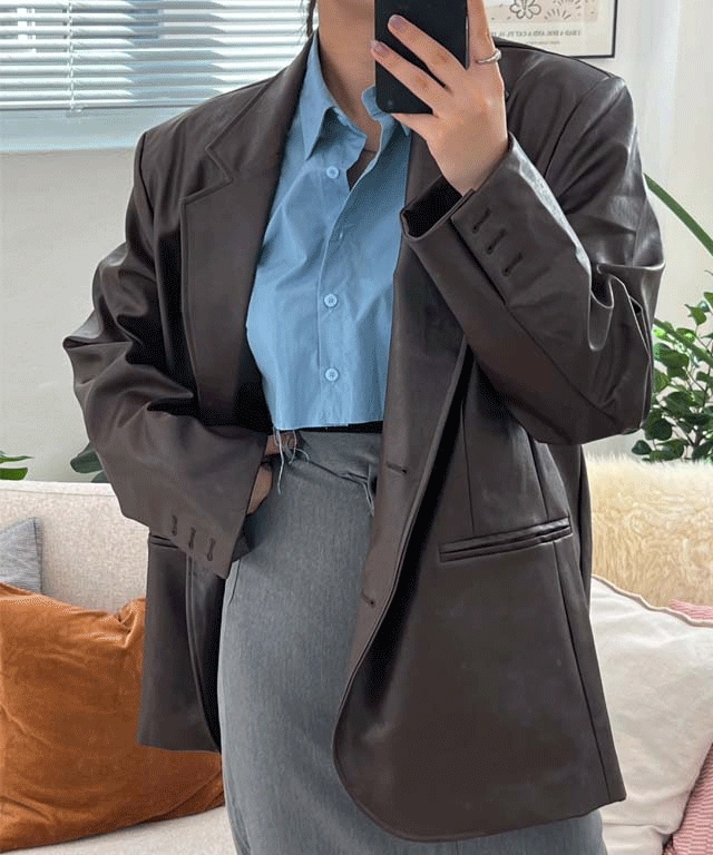 London leather jacket [3color]