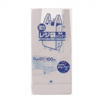 ジャパックス レジ袋 関東20号/関西35号 乳白 100枚×10冊×4箱 RJJ20