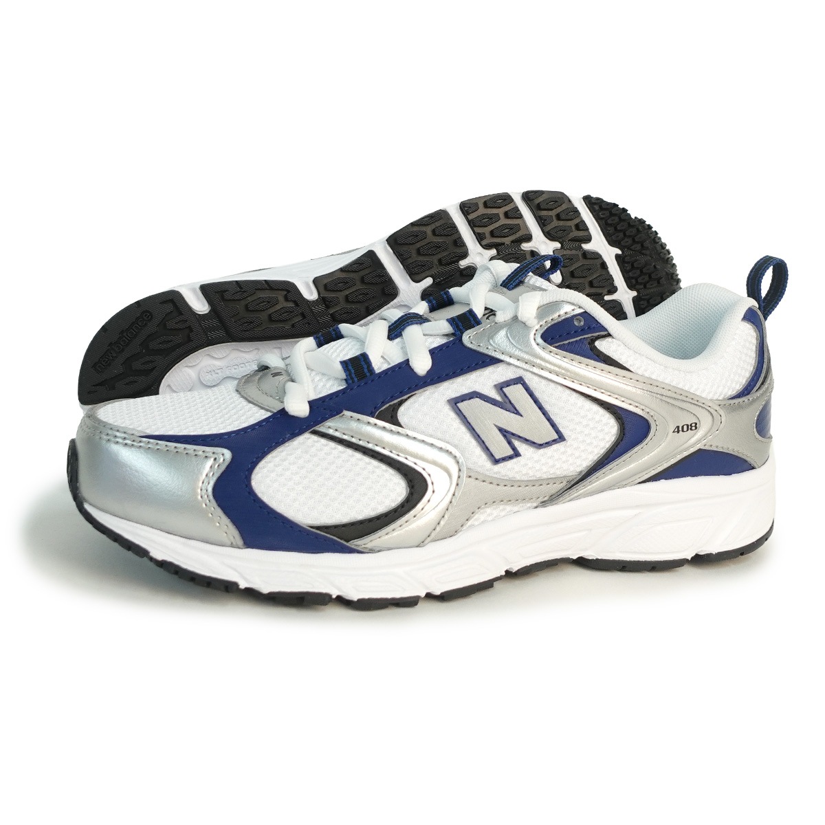 スニーカー メンズ レディース NB U408 25M D シルバー/ネイビー シューズ 普段履き 靴