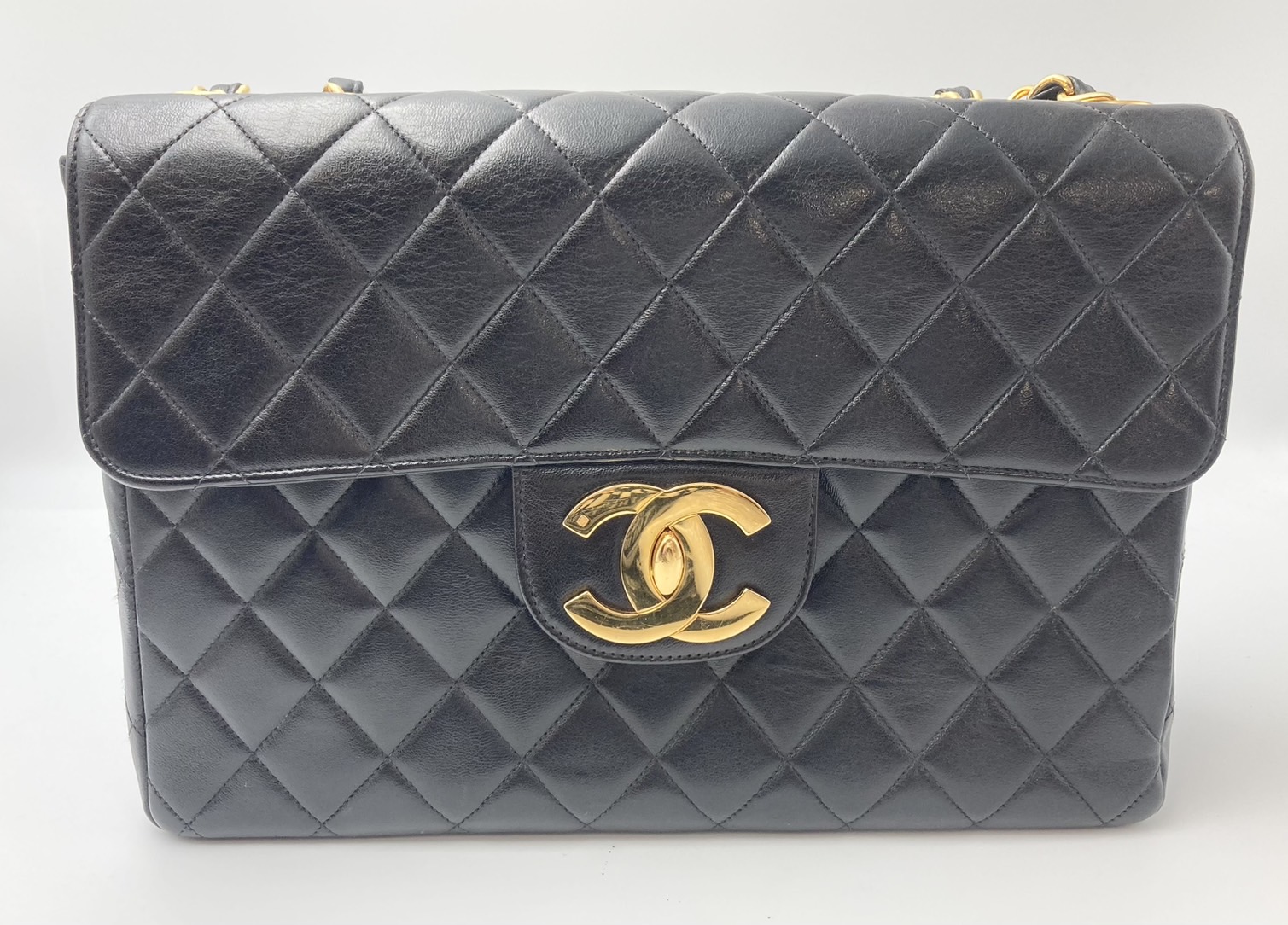 デカマトラッセ　30　ショルダーバッグ　ラムスキン　ゴールド金具