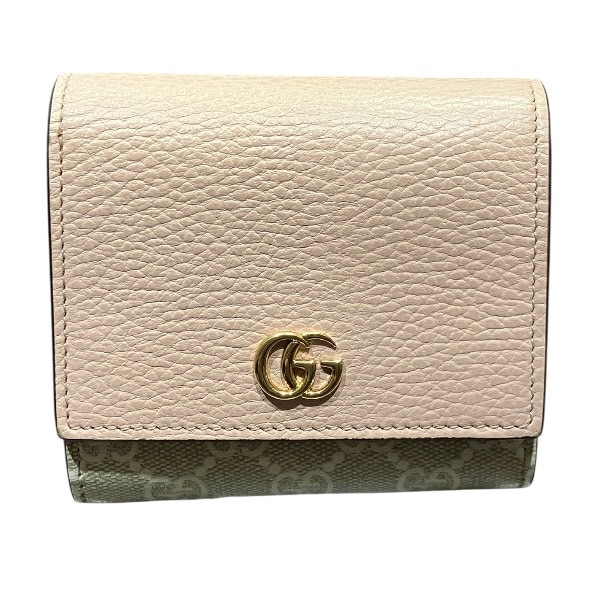 グッチ GGスプリーム ダブルG バイカラー ミディアム ウォレット 598587 【中古】