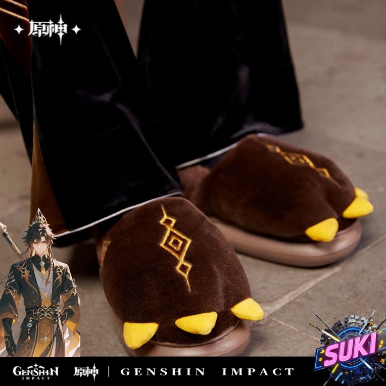 「スリッパ」【プロ品質を極める!】原神 グッズ / 鍾離 インプレッションシリーズ / Genshin Impact Zhongli 钟离 げんしん コスプレ 2