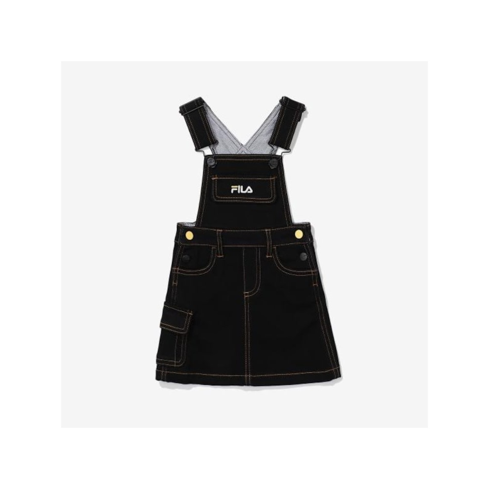 [FILA KIDS] デニムオーバーオール (FK2OPE3113F_BLK) Q0ZFK2OPE3113FBLK