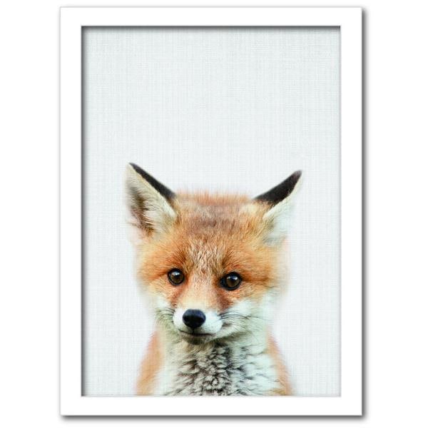 ファブリックパネル アートフレーム 飾り かわいい 動物 壁掛け ウォールデコレーション キツネ きつね 狐 Animal Children series Fox 317x440mm