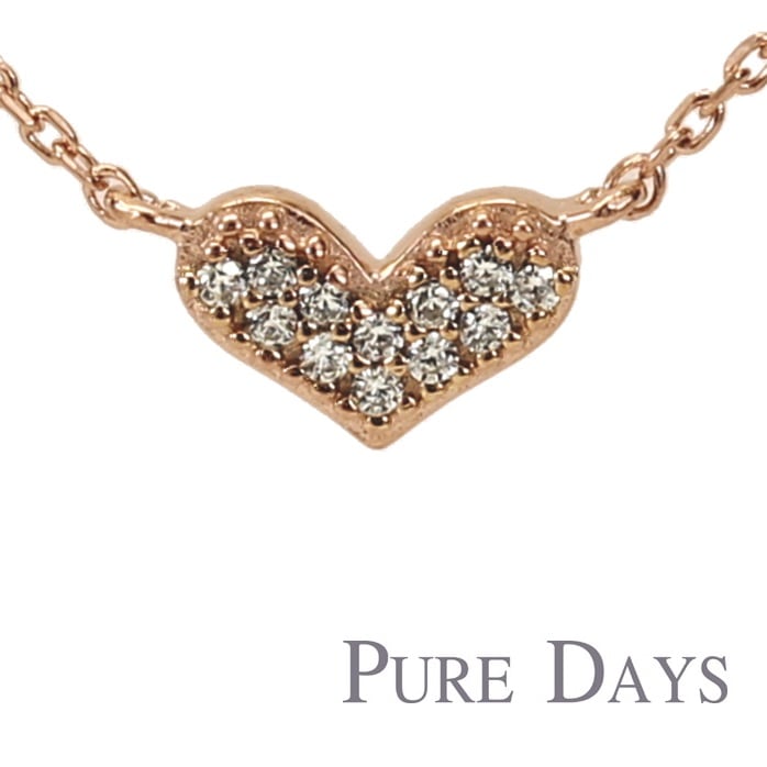ピュアデイズ レディース シルバー925 ピンクゴールド ハート ネックレス PURE DAYS PDP-023 シルバー 925 アクセサリー シルバー ジュエリー ブランド アクセ 可愛い 人気