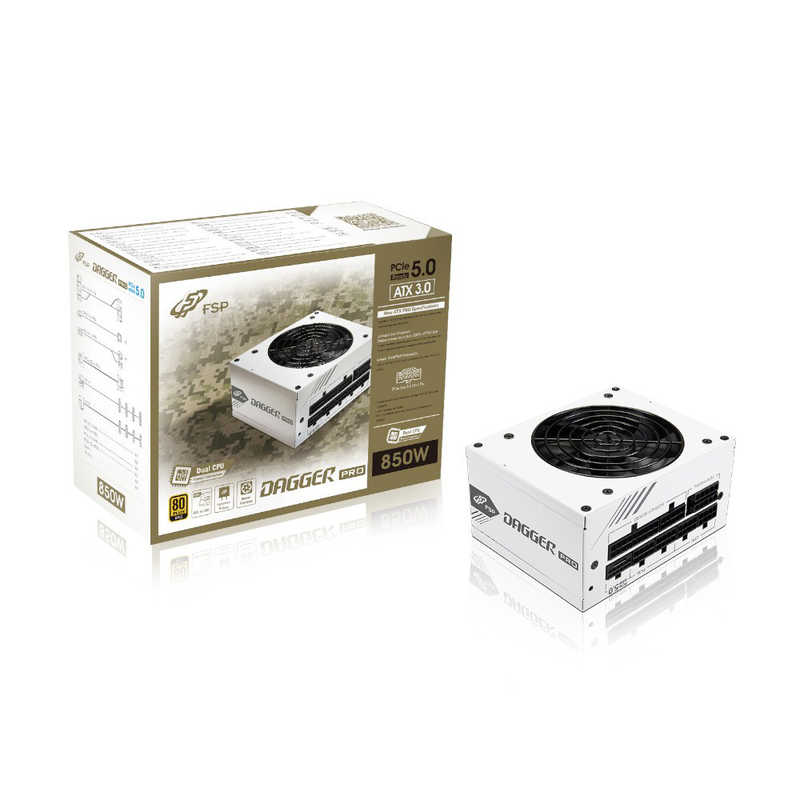 FSP　PC電源 DAGGER PRO ATX3.0(PCIe5.0) 850W White［850W /ATX/SFX /Gold］ ホワイト　SDA2-850 Gen5.W