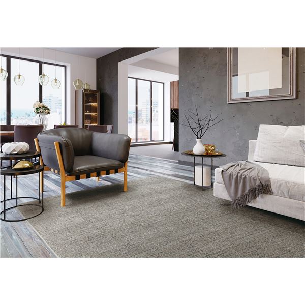 防炎 ラグマット/絨毯 (約200×250cm グレー) ホットカーペット対応 ウィルトン ペルラ プレーベル 41005/GY