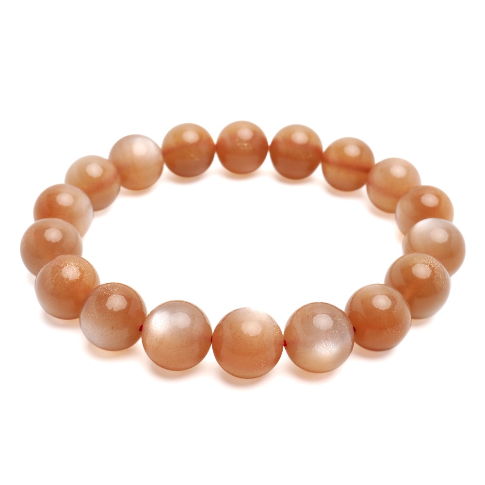 天然オレンジムーンストーンブレス 11mm [b869-11mm]